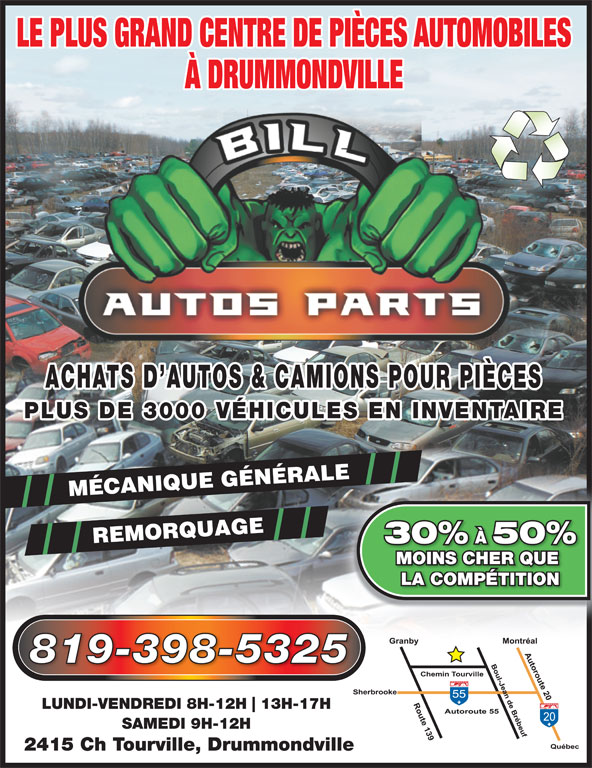 Pieces D'Auto Bill 2415 Chemin Tourville, Drummondville, QC