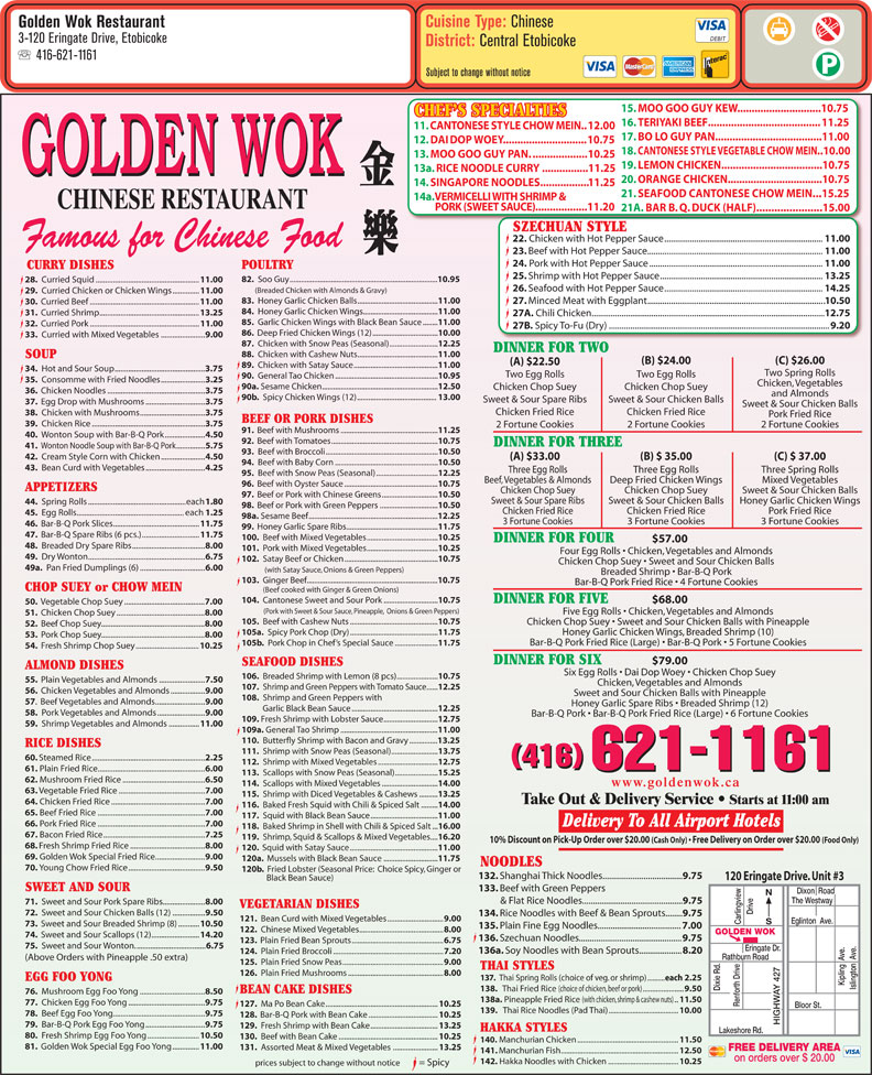 Golden Wok Restaurant 120 Eringate Dr, Etobicoke, ON