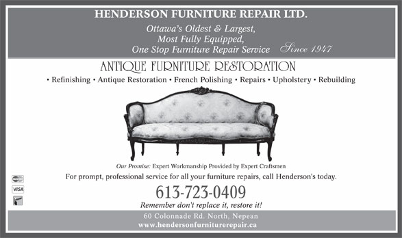 Henderson Furniture Repair - Opening Hours - 60 Colonnade ...